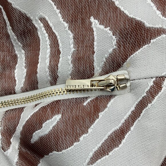 Anne Klein Sleeveless Brown & White Zebra Print Lined Sheath Dress Size 8 - Picture 8 of 11